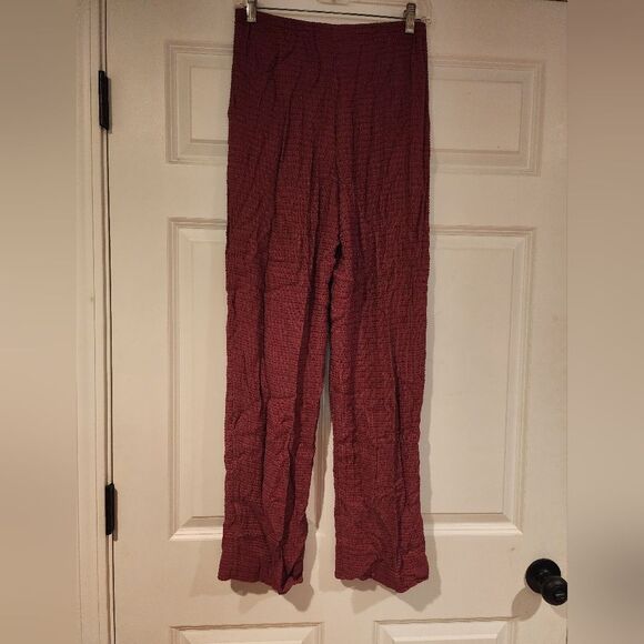 Donna Jessica Vintage stretchy red and gray textured pants - Picture 4 of 4
